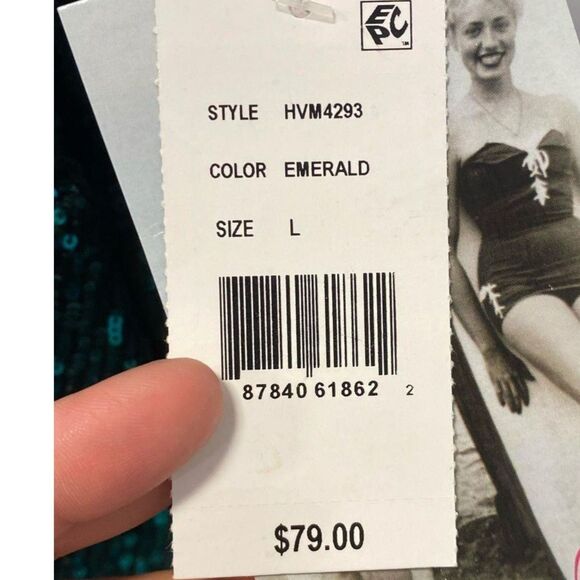 Honey and Rosie Green Sequined Dress - Size Large - NWT - Picture 5 of 6